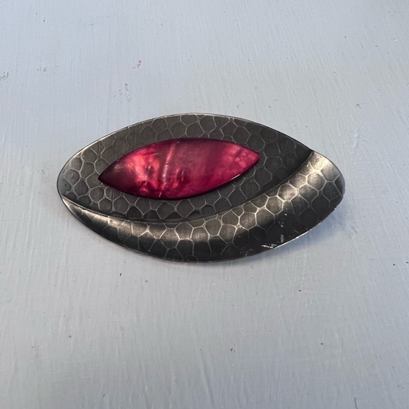 Pink Shell MCM Style Pin Brooch - Picture 1 of 5